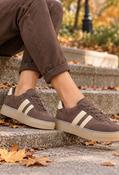 Platform Sole Striped Trainer, Coffee / 38 image