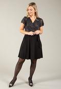 Metallic Angel Sleeve Wrap Dress, Black / L image