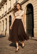 Tulle Midi Skirt, Chocolate / 38 image