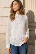 Oriental Style Lace Top, White / L image