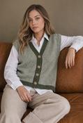 Fine Stripe Knitted Vest, Khaki / F/S image