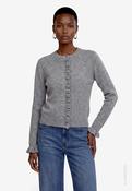Frill Detail Knit Cardigan, Gray / 38