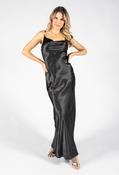 Cowl Neck Satin Feel Maxi Dress - Black / 8 image