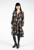 Winter Blossom Wrap Dress - Black / 10 image