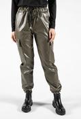 Faux Leather Cargo Style Trousers - Green / Free Size image