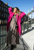 Long Sleeve Leaf Print Maxi Dress - Beige / 10 image