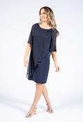 Tiered Angel Sleeve Dress - Navy / 10 image