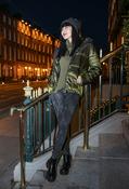 Snake Print Leggings - Black / Free Size image