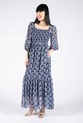 Smocking Bodice Tie Back Dress - Blue / 8 image