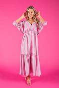 Polka Dot V Neckline Dress - Pink / 12 image