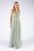 Maxi Dress With Ruffle Shoulder Detail - Green Lily / 16 image