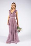Maxi Dress With Ruffle Shoulder Detail - Moody Lilac / 14 image
