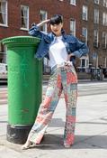 Patchwork Print Belted Trouser - Khaki / 18 image