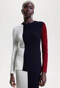 COLOUR-BLOCKED RIB-KNIT JUMPER - Navy / L image