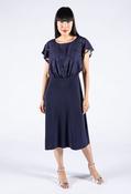 Sheer Floral Detail Midi Dress - Navy / 8 image