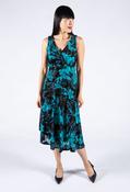 Velvet Detail Floral Dress - Green / 12 image