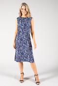 Printed Belt Detail Midi Dress - Navy / 14 image