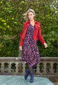 Printed Midi Wrap Dress - Navy / 10 image