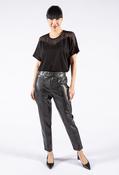 Leather Pull On Trouser - Black / 10 image