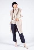 Sleeveless Borg Coat - Beige / 42