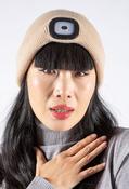 LED Torch Beanie Hat - Beige / Free Size