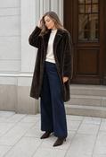 Faux Fur Coat - Chocolate / S image