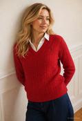 Cable Knit Pullover - Red / 12 image