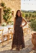 Polka Dot Halter Midi Dress - Brown / F/S image