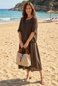 2 in 1 Summer Midi Dress - Brown / F/S image
