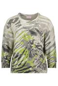 Jungle Print Embellished Jumper - Khaki / 42