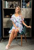 Floral Print Chiffon Short Dress - Blue Multi / 10 image