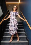 Floral Chiffon Midi Dress - Pink Multi / 10 image