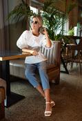 Floral Design Puff Sleeve Top - White / 12 image