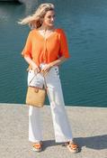 Cropped Knit Cardigan - Orange / F/S