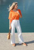 Button Detail Wide Leg Jeans - Off White / 38 image