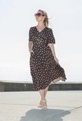 Pretty Polka Dot Midi Dress - Chocolate / 14 image