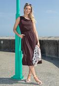 Soft Cowl Neck Midi Dress - Chocolate / 38 image