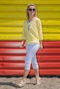 Brielle Aztec Trim Blouse - Lemon / 16 image