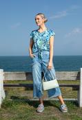 Tlagoon Leaf Print Top - Blue Mix / 14 image