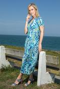 Raqua Leaf Print Midi Dress - Blue Mix / 14 image