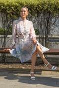 Floral Print Belted Short Dress - Pink / S image
