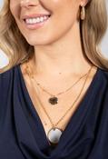 Double Necklace with Mother of Pearl Pendant - Gold / One image