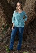 Plisse Pleated Floral Blouse - Sage / 12 image