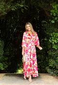 Cut Out Long Sleeve Maxi Dress - Pink / 16 image