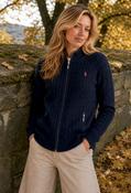 Cable Knit Zip-Up Cardigan - Navy / 16 image
