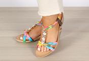 Diamond and Floral Wedge - Multi / 37