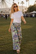Adele Palm Printed Trousers - Green / 16 image
