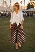 Tie Front Linen Look Blouse image