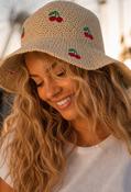 Cherry Detail Straw Hat image