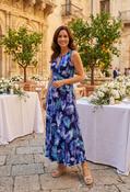 Floral Palm Print Dress - Blue / S image
